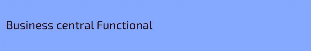 Business central Functional